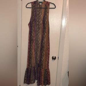 Turquoise Haven Duster Vest L